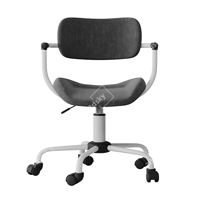 Youthful Office Chair with Wheels 3D model image 2