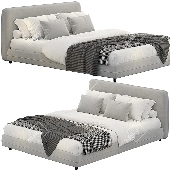 Sleek Modern Bed Design 3D model image 2