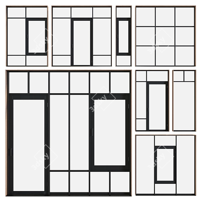 Modern Panoramic Glazing Windows 3D model image 1