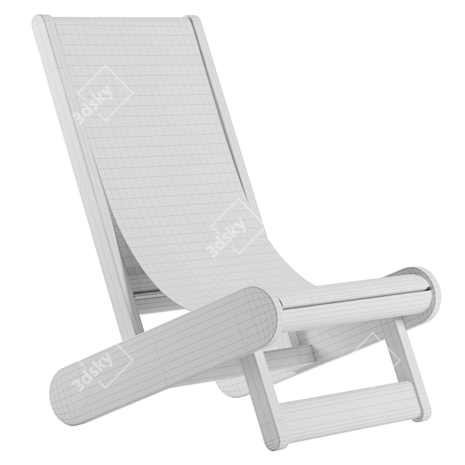 Sleek OBJ Lounge Chair Model 3D model image 4