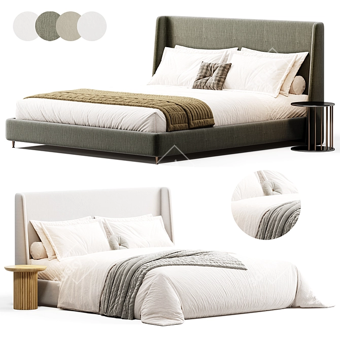 Modern Italian Bed Design 2015 3D model image 2