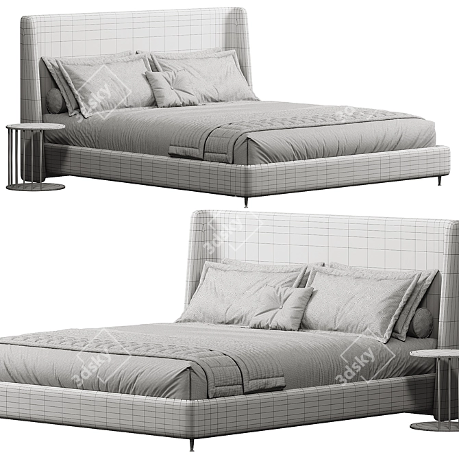 Modern Italian Bed Design 2015 3D model image 4