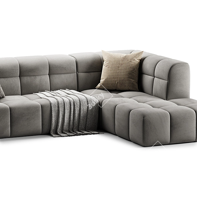 Minimalist L-Shaped Sectional Sofa 3D model image 4