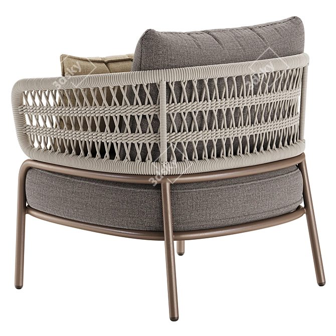 Hand-Woven Bled Outdoor Chair 3D model image 4