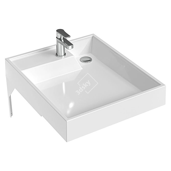 Santa Jupiter Mini 50cm Sink with Brackets 3D model image 1