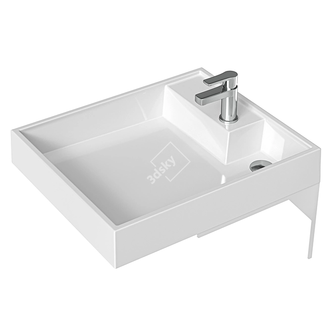 Santa Jupiter Mini 50cm Sink with Brackets 3D model image 2