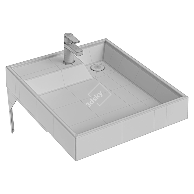 Santa Jupiter Mini 50cm Sink with Brackets 3D model image 4