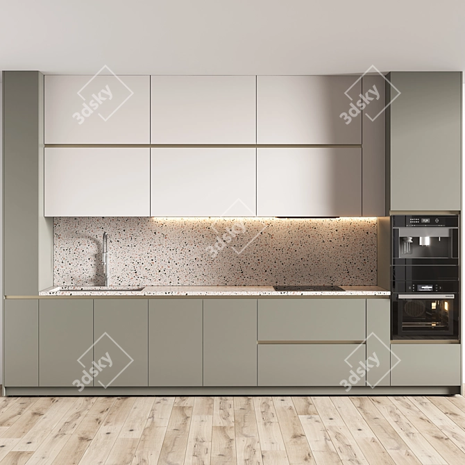 Standard Size Workable Kitchen Model 3D model image 3