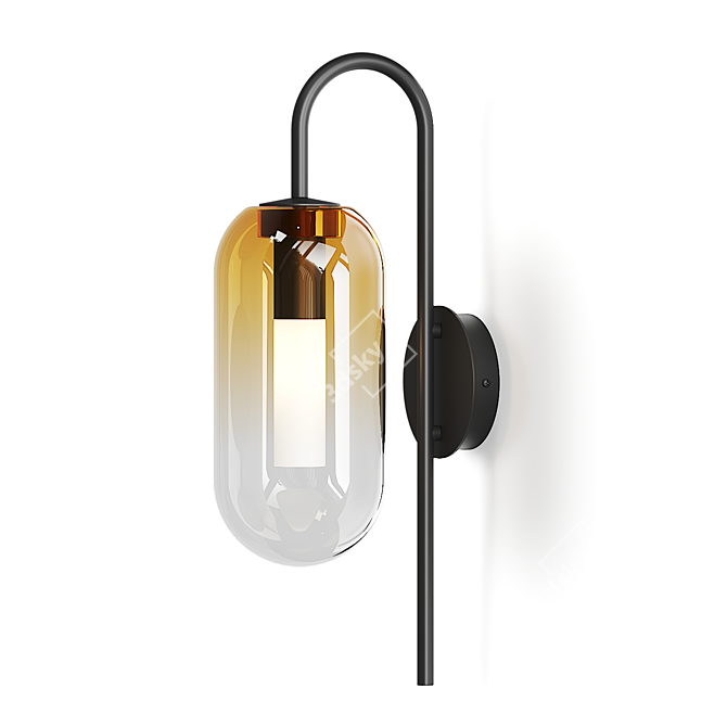 Modern Glass Wall Lamp Fixture 3D model image 1