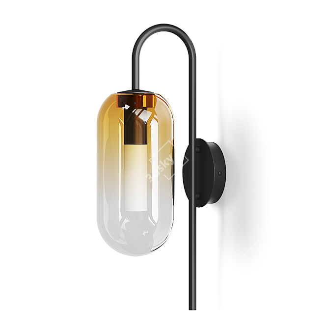 Modern Glass Wall Lamp Fixture 3D model image 2