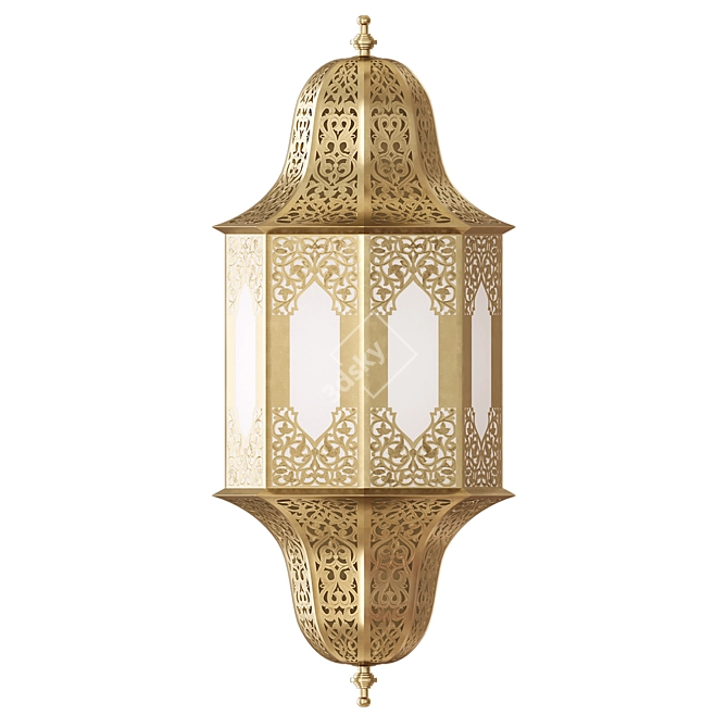 Moroccan Brass Wall Light Shade 3D model image 1