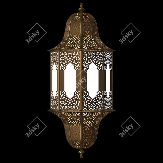 Moroccan Brass Wall Light Shade 3D model image 2