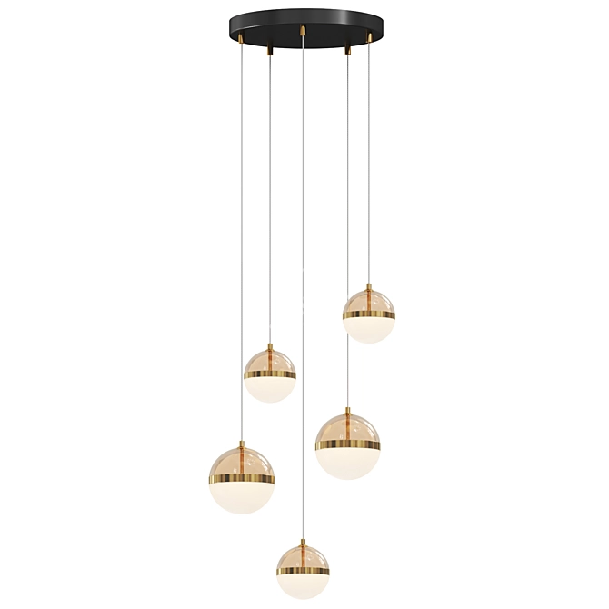 Adjustable Pendant Light with Cords 3D model image 1