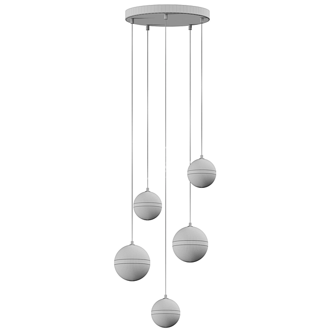 Adjustable Pendant Light with Cords 3D model image 3