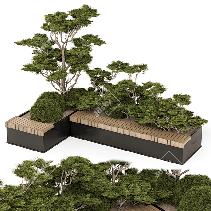  2015 Outdoor Pine Garden Set 3D model image 1