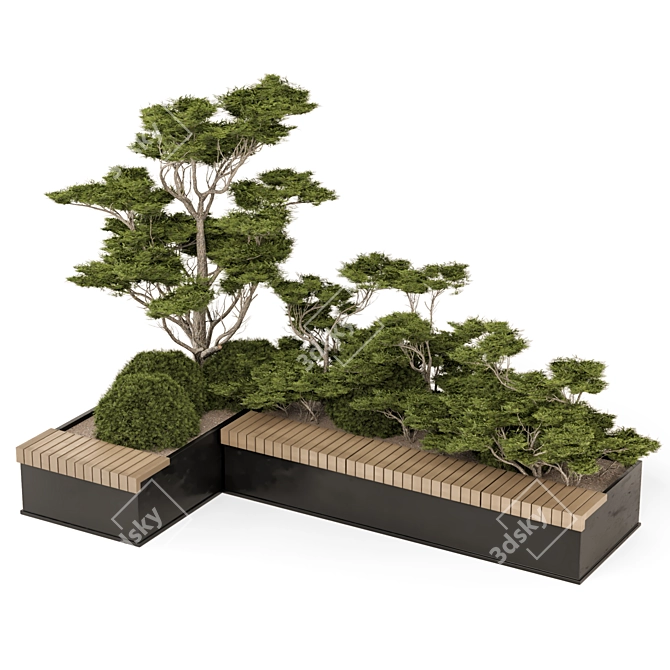  2015 Outdoor Pine Garden Set 3D model image 2