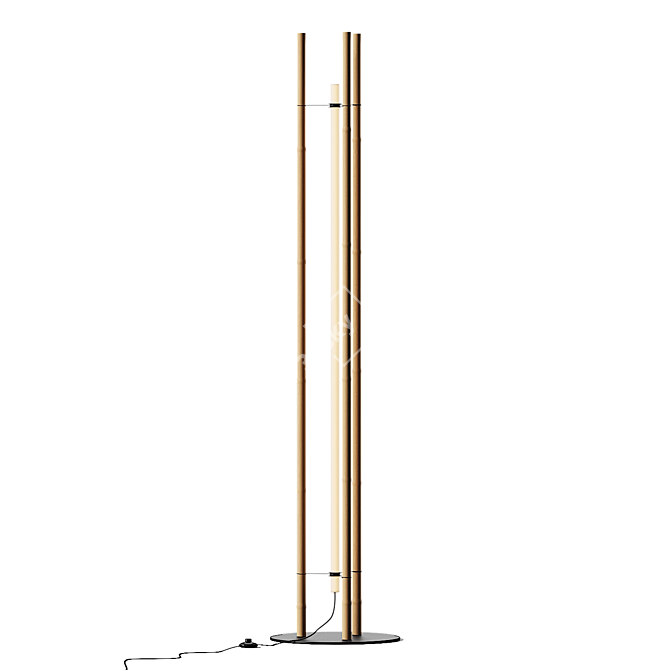 Borosilicate Glass Bamboo LED Floor Lamp 3D model image 3