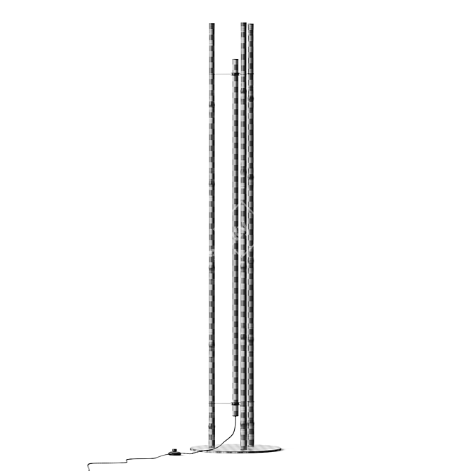 Borosilicate Glass Bamboo LED Floor Lamp 3D model image 4