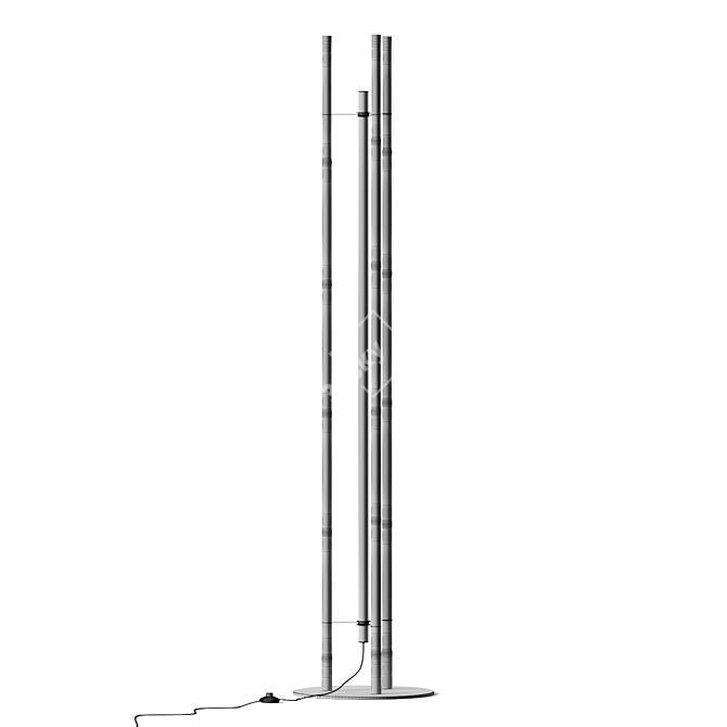 Borosilicate Glass Bamboo LED Floor Lamp 3D model image 5