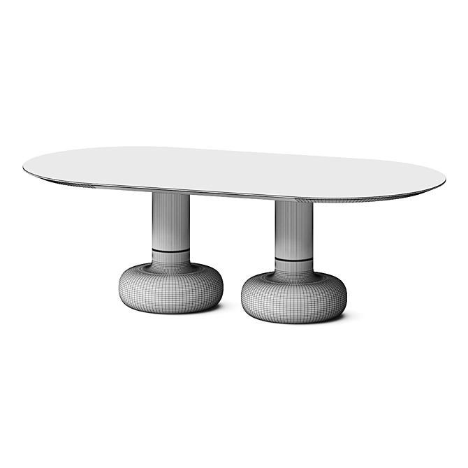  Italian Design Dining Table Set 3D model image 3