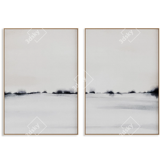 Modern Abstract Painting Frame Set 3D model image 1