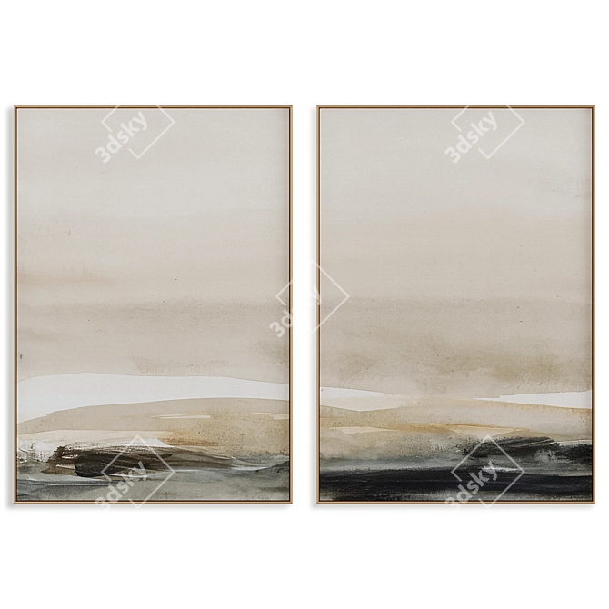 Texture Abstract Painting Frame Set 3D model image 1