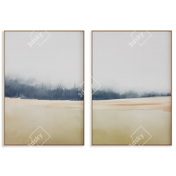 Modern Texture Abstract Painting Frame 3D model image 1