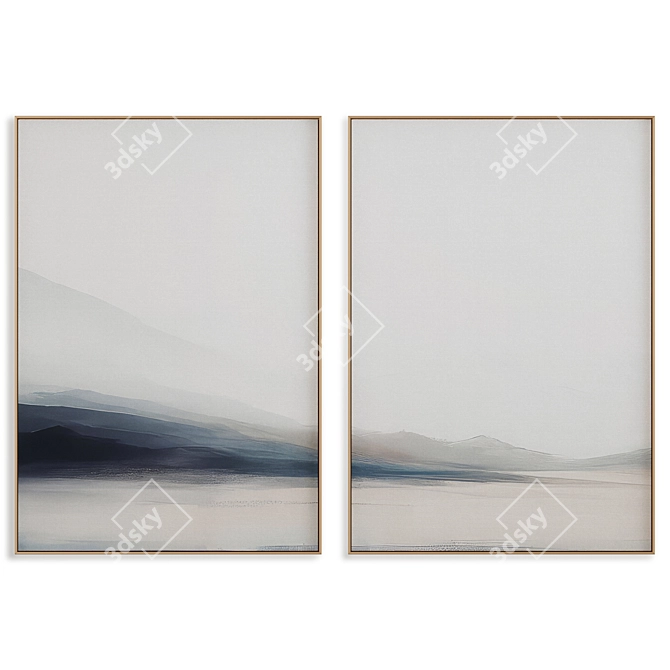 Modern Abstract Art Frame Set 3D model image 1