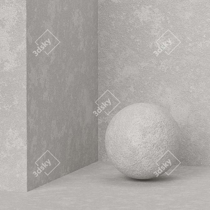 Seamless Decorative Plaster Texture 3D model image 1