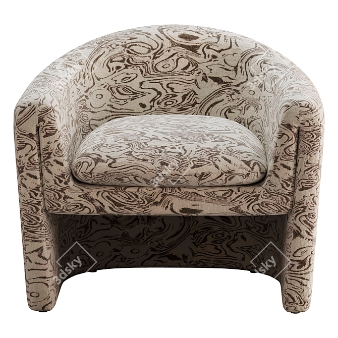 Elegant Willow Jacquard Accent Chair 3D model image 6