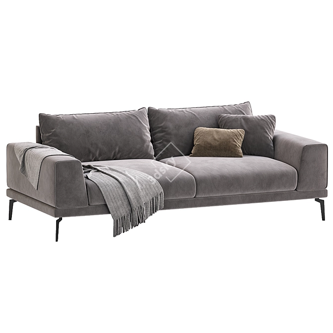  Modern Anthracite Raven Sofa 3D model image 2