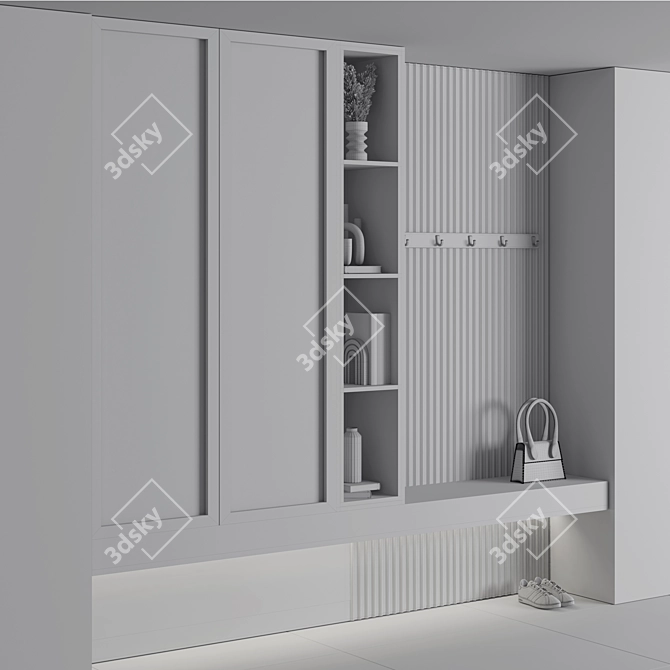 Modern 3D Hallway Furniture Set 3D model image 4