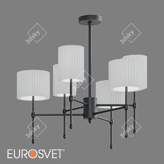 Eurosvet Notturno Fabric Shade Chandelier 3D model image 1