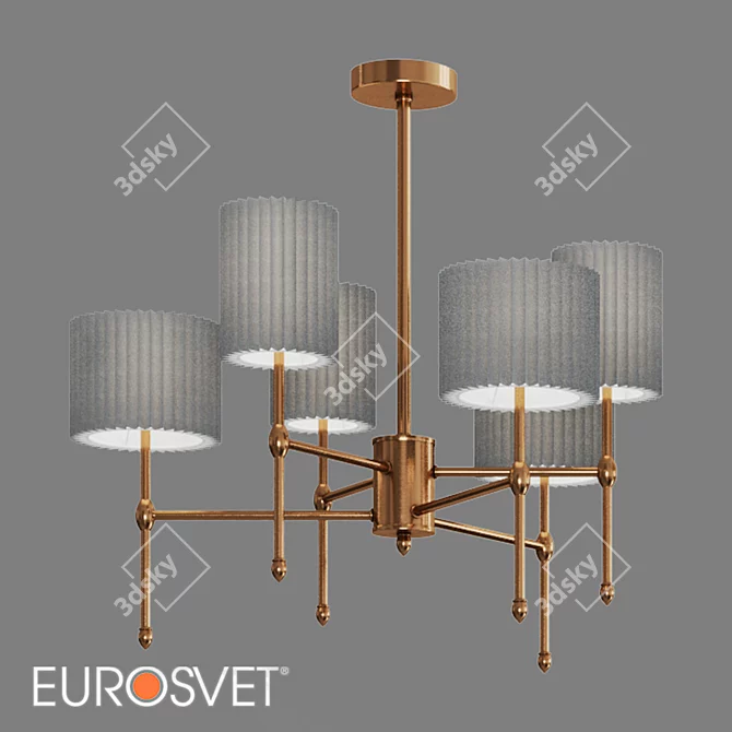 Eurosvet Notturno Fabric Shade Chandelier 3D model image 2