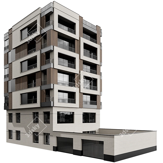 Multi-floor Building Model Kit 3D model image 1