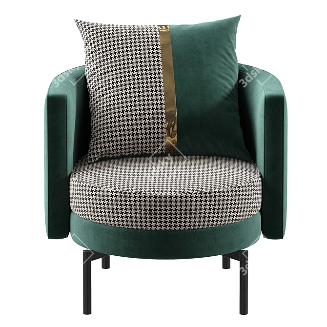 Nordic Velvet Armchair Model 3Ds 3D model image 5