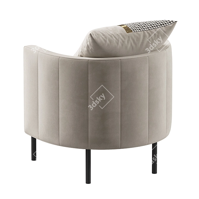 Nordic Velvet Armchair Model 3Ds 3D model image 6