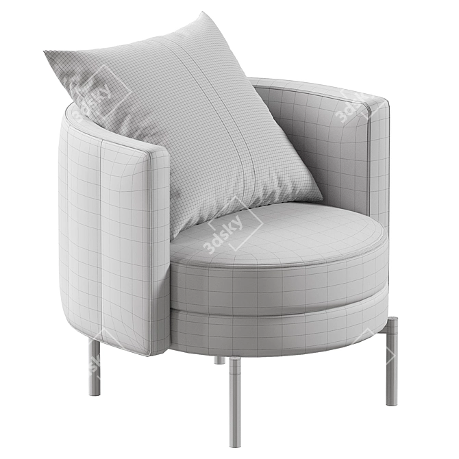 Nordic Velvet Armchair Model 3Ds 3D model image 7