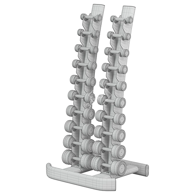 Harden Chrome Dumbbells Storage Solution 3D model image 5