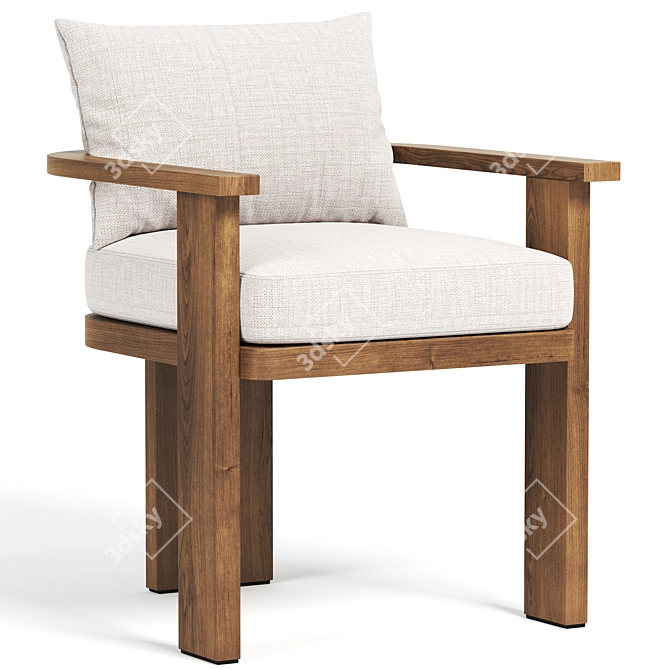 Tahana Modern Outdoor Dining Chair 3D model image 1