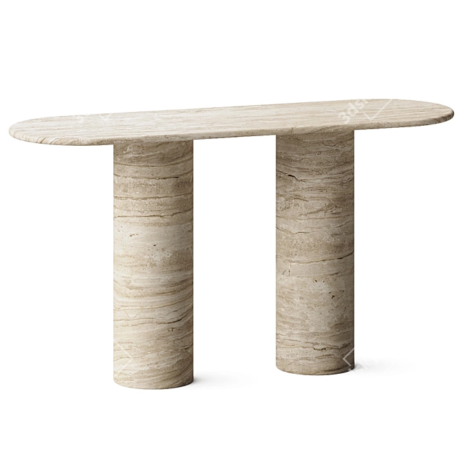 Matteo Travertine Console Table  L450 x W1400 x H770 mm 3D model image 1