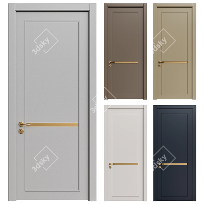 Interior Doors Set УВW 3D model image 1