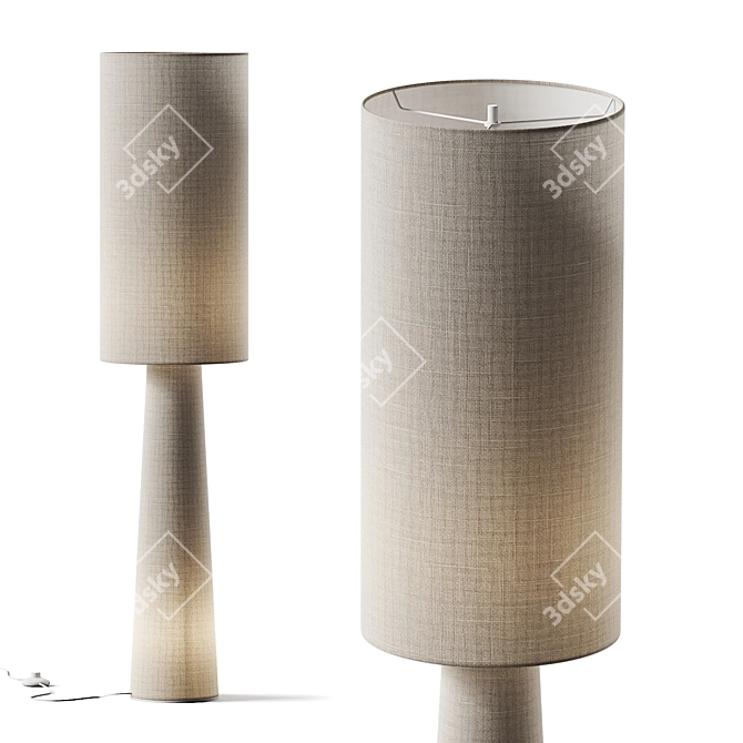 Modern Shadow Column Floor Lamp 3D model image 1