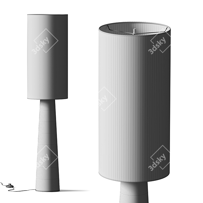 Modern Shadow Column Floor Lamp 3D model image 5