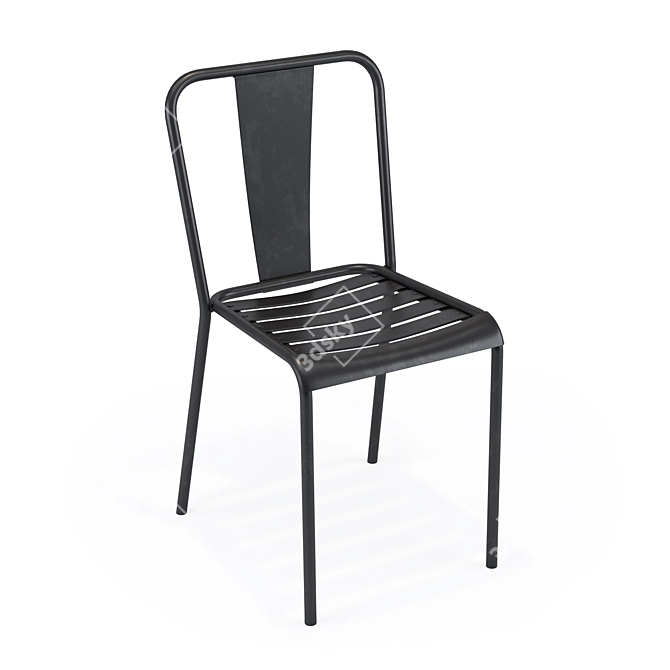 Vintage Metal Tolix T4 Chair 3D model image 1