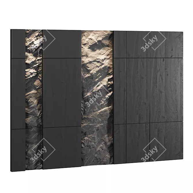  Customizable Stone Wall Panels 3D model image 1