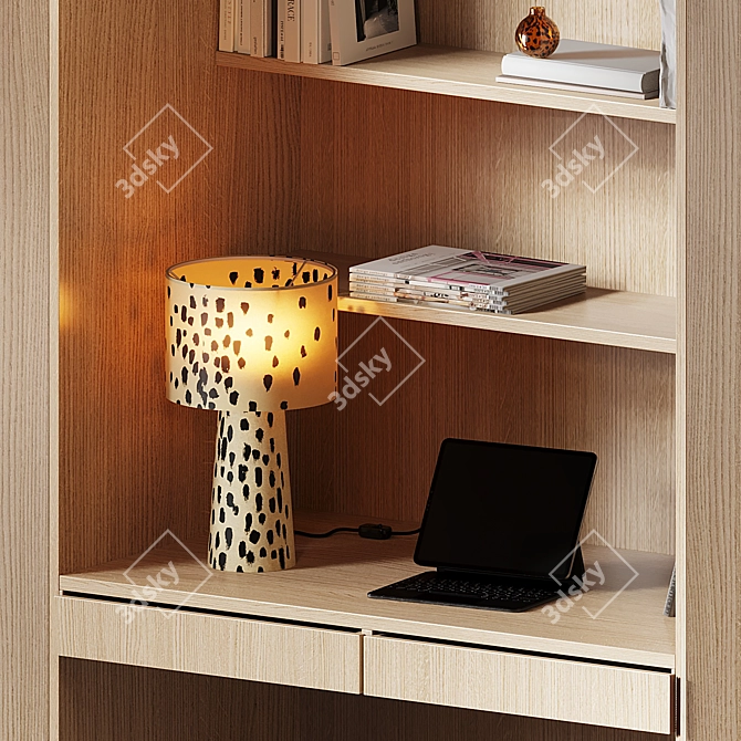 Sleek Workspace Set with Storage 3D model image 2