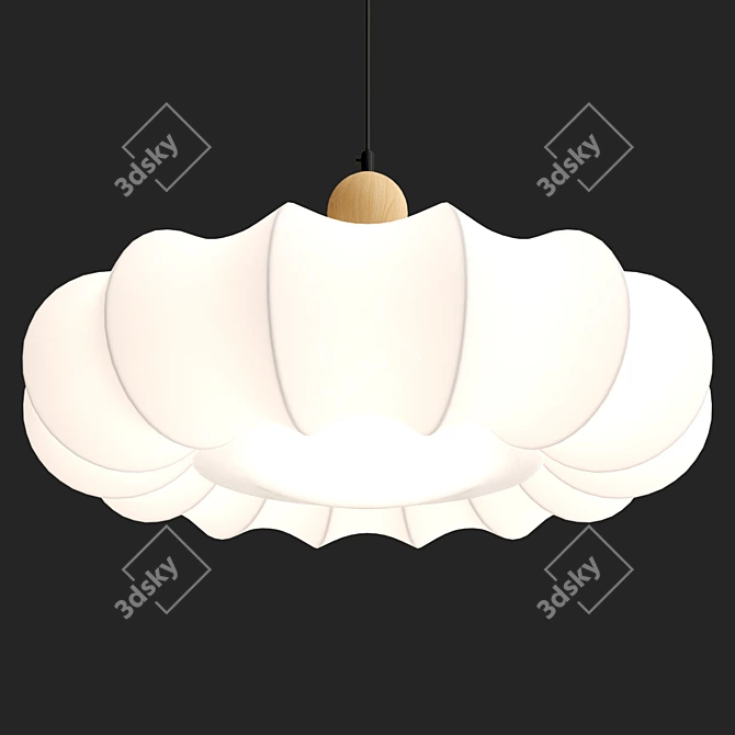 Japanese Inspired LED Ceiling Light 3D model image 2