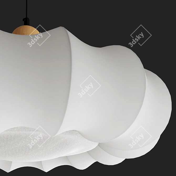 Japanese Inspired LED Ceiling Light 3D model image 3