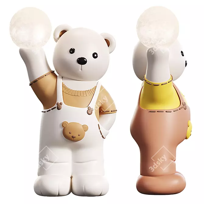 Creative Bear Sculpture Home Decor 3D model image 3